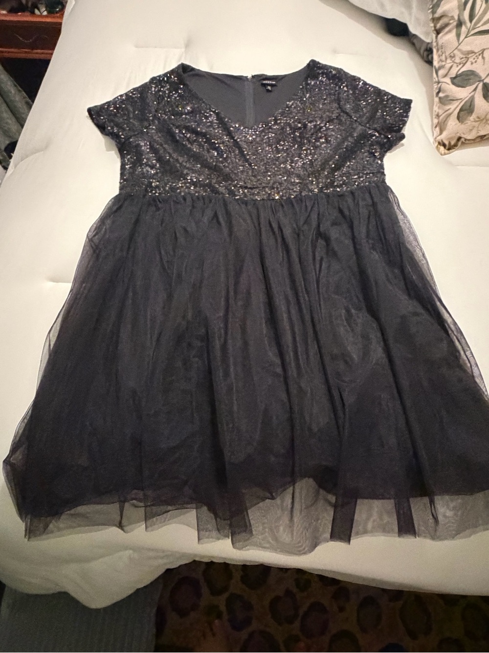 Women’s Black Sequin Tulle Party Dress
